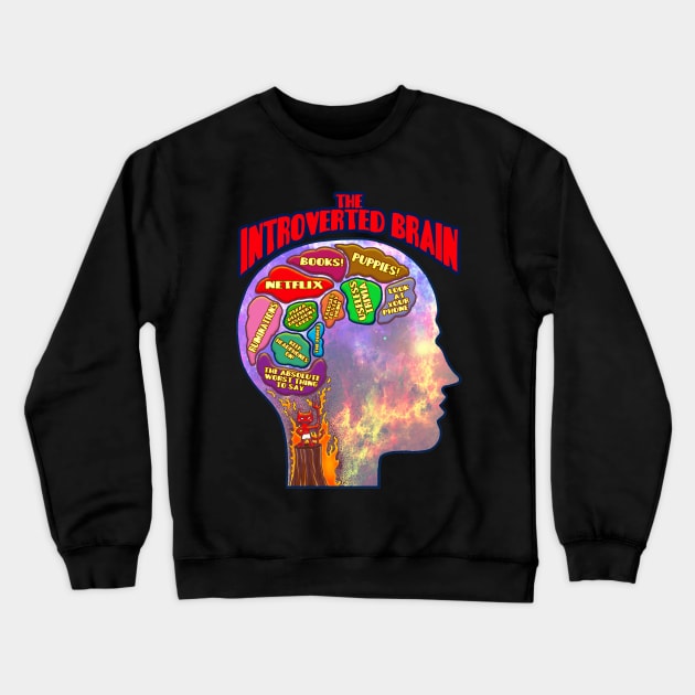 Introverted Brain Crewneck Sweatshirt by Intelligent Designs